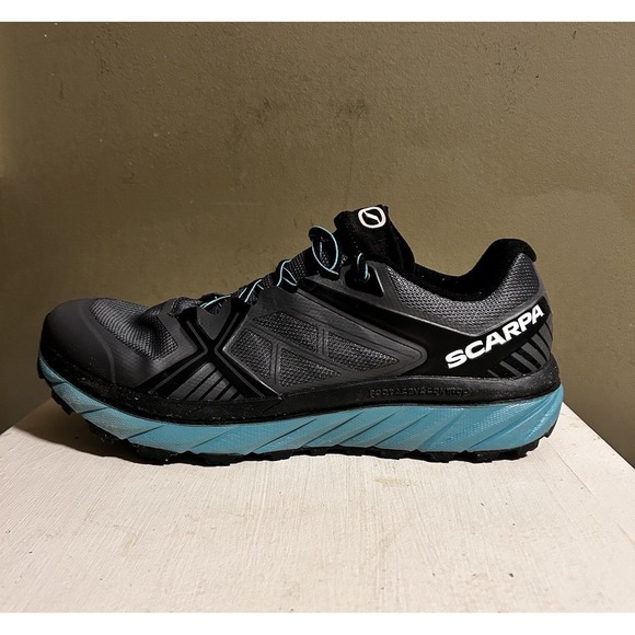 Scarpa Spin Infinity Trail Running Mens 11.5 Gray Blue Hiking Climbing Ortholite - Picture 1 of 15